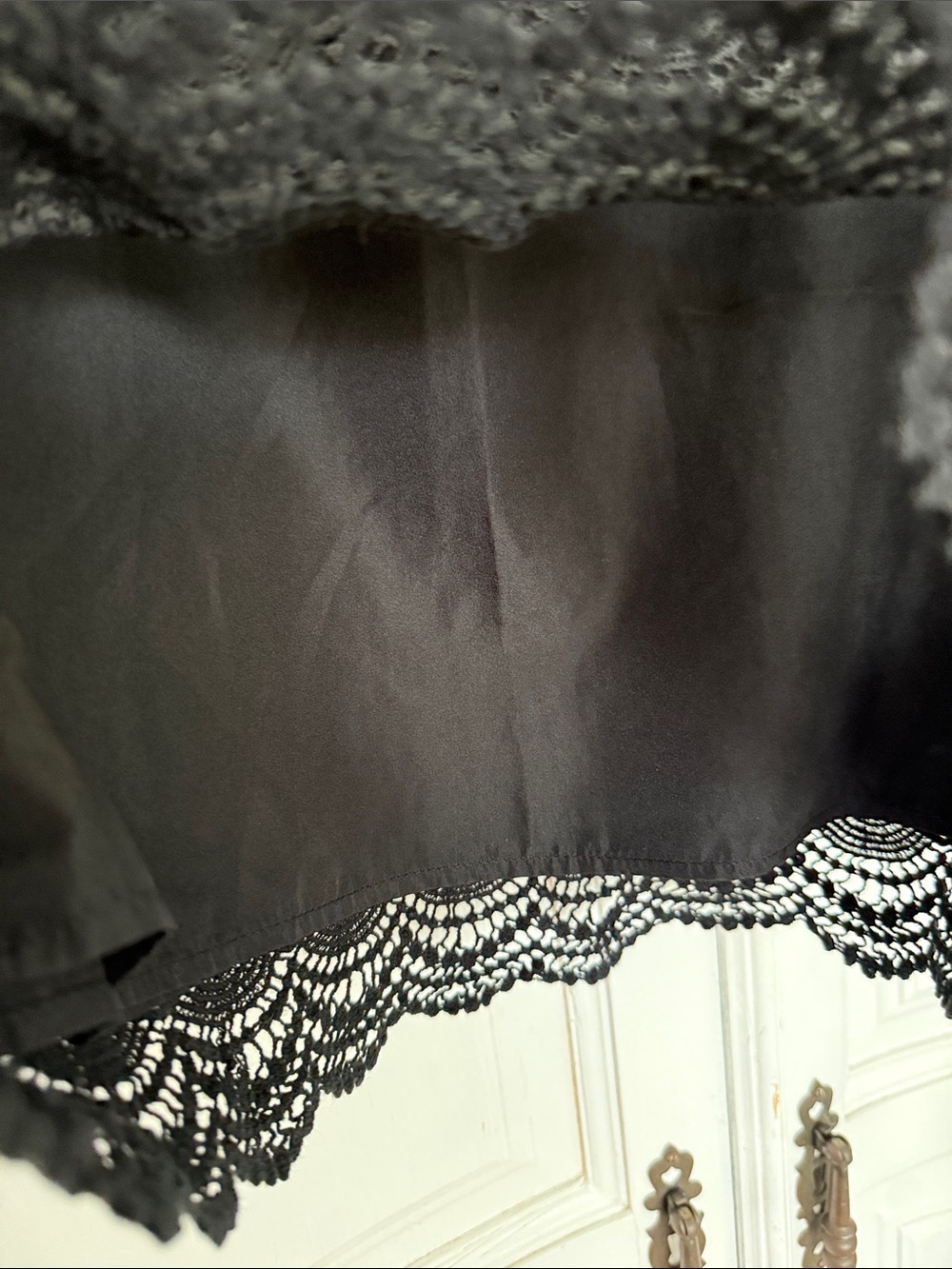 ELLE-Black Crochet Lace Skirt | Scalloped Hem | Boho |‎ Cottagecore Size 4 - Picture 11 of 11